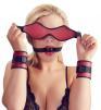 Set 5 pezzi bondage nero/rosso.
