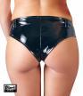 Mini shorts in vinile con cerniera.