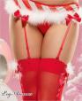 Leg Avenue: calze velate con fiocco e piume di marabou