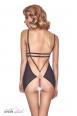 CLAEA - Chemise nera seno nudo con ornamenti.