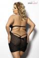 Amysa - Chemise in tulle con inserti in pizzo.