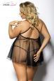 Anemos - Babydoll in tulle con inserto romboidale.