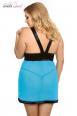 LIESSA - Chemise turchese con rifiniture nere.