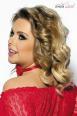 Alecto Ornament - Collarino rosso in raso con rosa ornamentale.