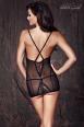 CHARLIE - Chemise in tulle e pizzo con piccole aperture sul petto.