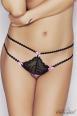 DOMINICA - Slip in pizzo aperti al cavallo con fiocchetti rosa.