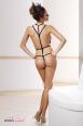 INEZ - body nero stringato con anelli.