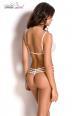 VALERIE - Body in pizzo bianco con coppe in tulle.
