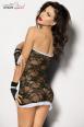 AERIS - Chemise nera in pizzo con guanti.