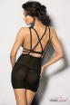 THAMI - Chemise in tulle con coppe in pizzo ed anello frontale.