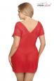 Sydney - Chemise rossa in tulle e pizzo.