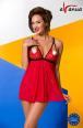 Salome Chemise: babydoll rosso con coppe aperte + tanga.