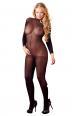 Catsuit nera a maniche lunghe con colletto. XL/XXL
