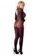 Catsuit nera a maniche lunghe con colletto. XL/XXL