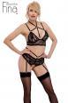 Set intimo in pizzo e velluto con catene.