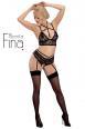 Set intimo in pizzo e velluto con catene.