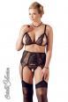Set reggiseno, reggicalze e perizoma aperti.