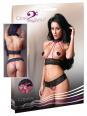 Intimo 2 pezzi senza coppe in pizzo e stringhe. Caprice