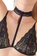Intimo 2 pezzi in pizzo floreale con collarino.