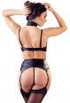 Intimo 3 pezzi nero con collare.