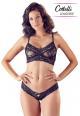Bralette e tanga brasiliana con motivo criss cross.
