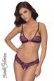 Intimo sexy 2 pezzi in pizzo bicolore con fiocchi.
