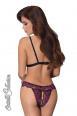 Intimo sexy 2 pezzi in pizzo bicolore con fiocchi.