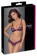 Intimo sexy 2 pezzi in pizzo bicolore con fiocchi.