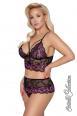 Top e culotte in pizzo bicolore.
