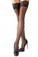 Calze autoreggenti nere con balza in pizzo.