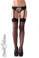 Calze nere velate con balza elastica.