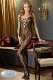 Mandy Mystery: Catsuit nera in pizzo con criss cross.
