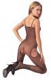 Catsuit a rete nera elasticizzata.