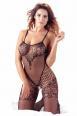 Catsuit a rete con pizzo lavorato.