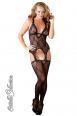 Catsuit in pizzo con stringatura.