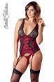 Guepiere rossa con pizzo + perizoma.
