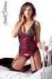 Guepiere rossa con pizzo + perizoma.