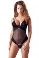 Body apribile con ricami e pendente.