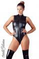 Body in tessuto effetto bagnato con zip.