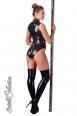 Body in tessuto effetto bagnato con zip.