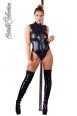 Body in tessuto effetto bagnato con zip.