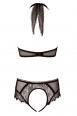 Body in pizzo e microrete con guanti.