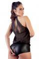 Body in chiffon con chiusura zip al cavallo.