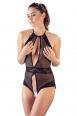 Body aperto in tulle con rifiniture in pizzo.