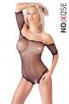Body a rete con maniche corte e bordi in pizzo.