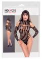 Body in rete con maniche lunghe ed intagli.