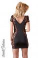 Mini abito con inserti in pizzo e zip anteriore.