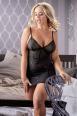 Chemise a rete elasticizzata con strisce lucide.