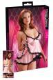 Babydoll rosa con merletti neri.