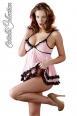Babydoll rosa con merletti neri.
